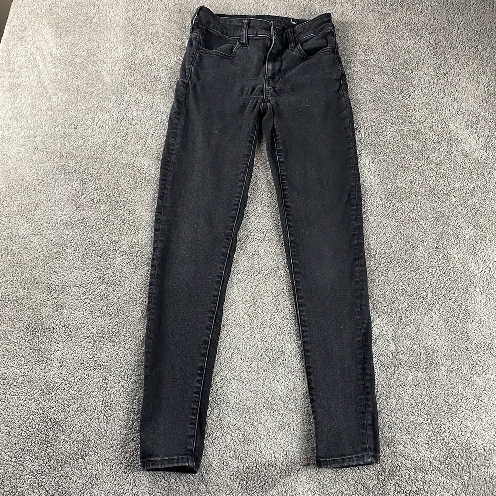 American Eagle Next Level Stretch Jeans Womens Size 0 Regular Black